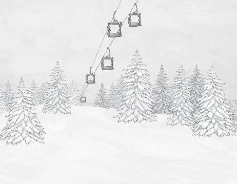 Black & white gondola mountain wallpaper