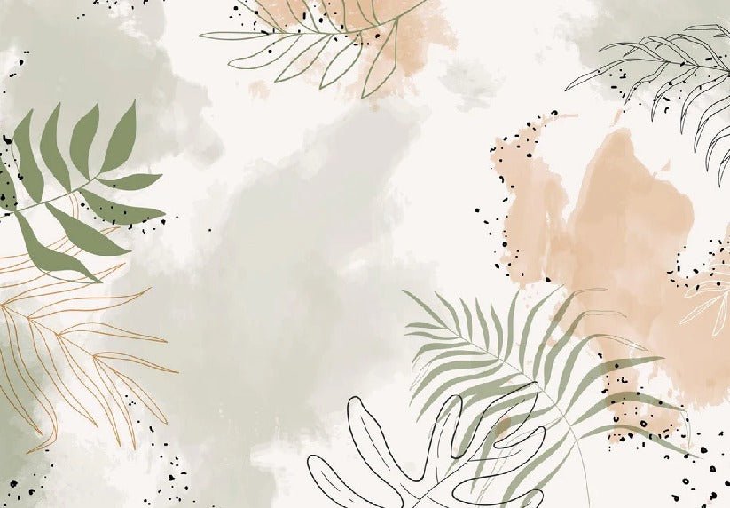 Panoramic vegetal watercolor wallpaper