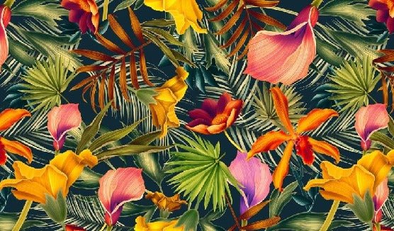 Orange Tropical panoramic wallpaper