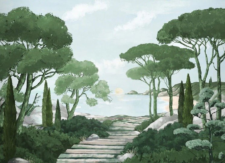 Stroll in the calanques wallpaper green