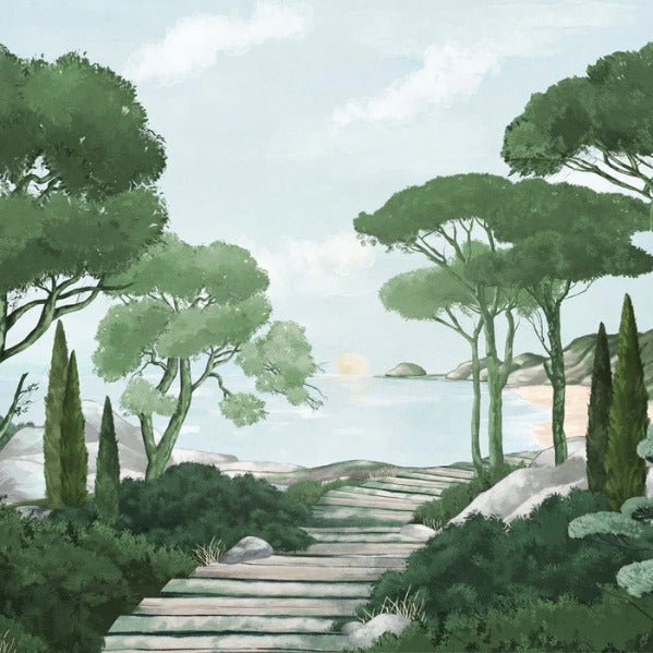 Stroll in the calanques wallpaper green