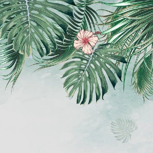 Palm blossom bathroom wallpaper