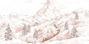 Panoramic Matterhorn terracotta wallpaper