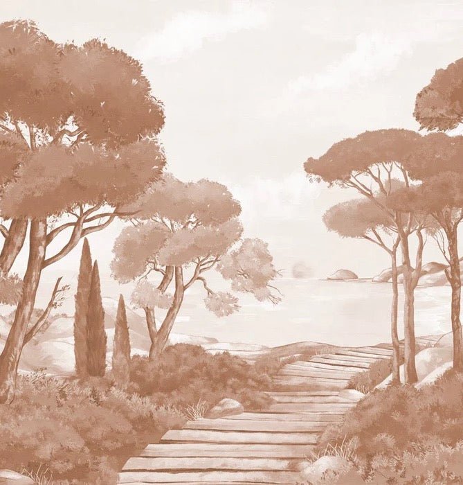 Wallpaper stroll in the calanques terracotta