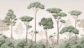 Pine forest breeze wallpaper