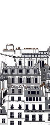 Papier peint bureau les toits Parisiens, XXL, tendance