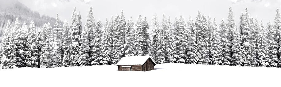 Panoramic mountain chalet wallpaper