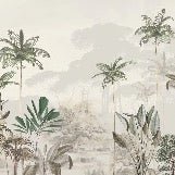 Panoramic jungle eden green wallpaper