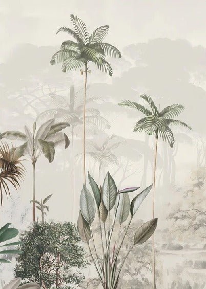 Panoramic jungle eden green wallpaper