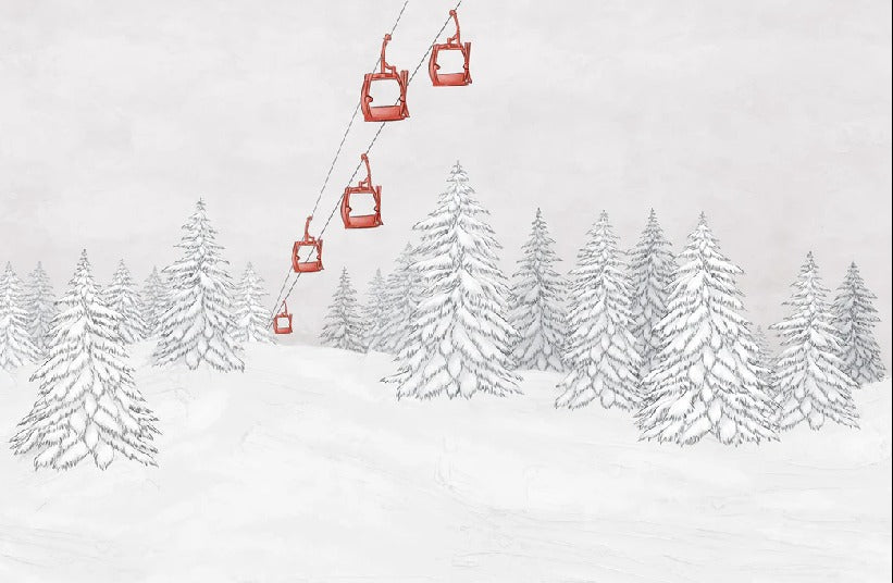 Red gondola mountain wallpaper