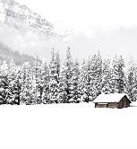 Panoramic mountain chalet wallpaper