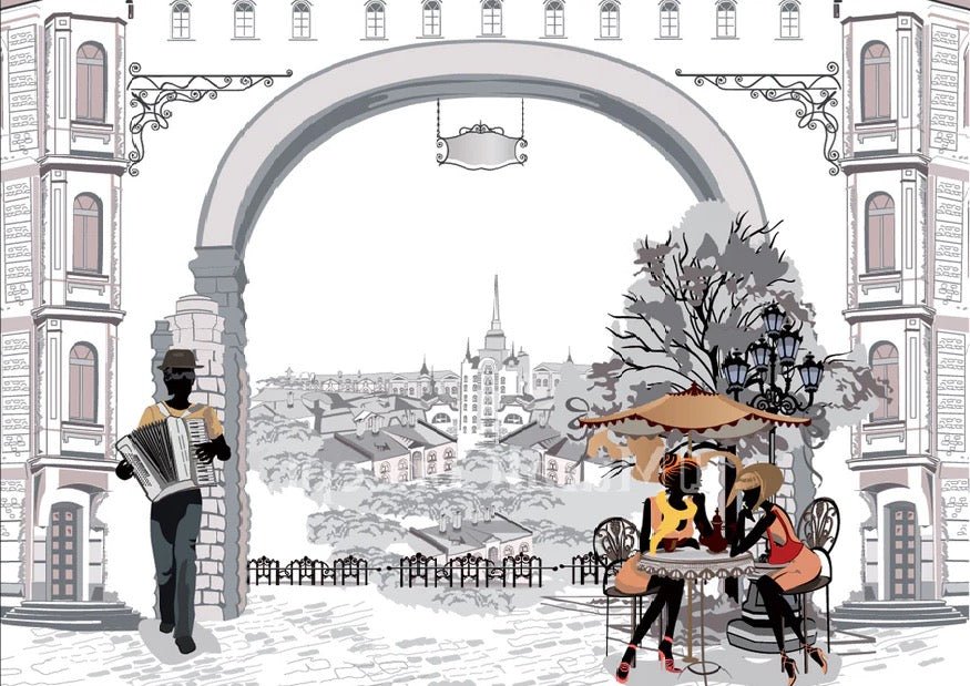 Bistro wallpaper with a Parisian flair