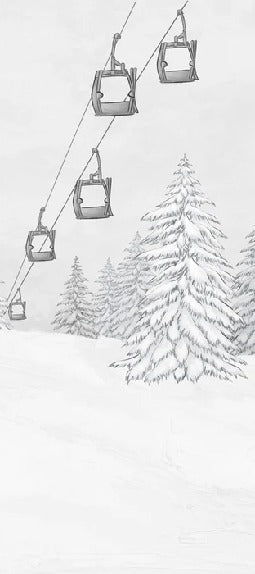 Black & white gondola mountain wallpaper