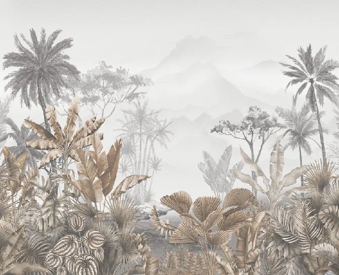 Tropical sepia wallpaper