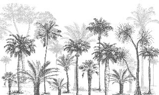 Papier peint Jungle Black & White, XXL, tendance