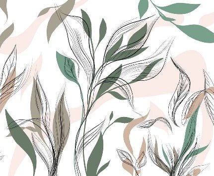 Graphic flower panoramic wallpaper