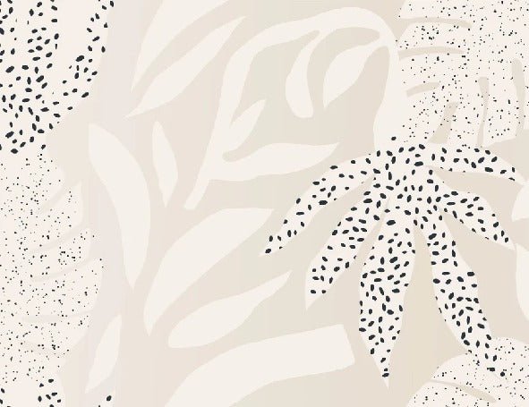 Panoramic wallpaper with a soft botanical theme