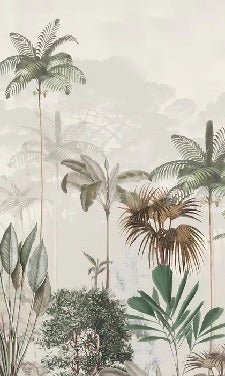 Green jungle eden panoramic wallpaper