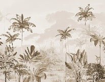 Panoramic jungle eden sepia wallpaper