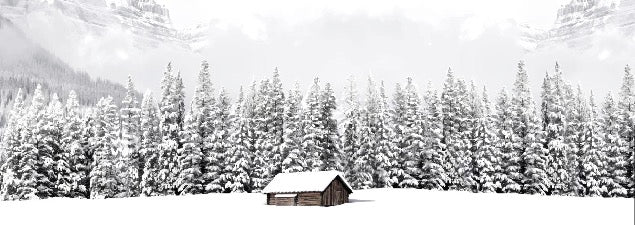 Panoramic mountain chalet wallpaper