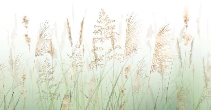 Green wheat field flower wallpaper