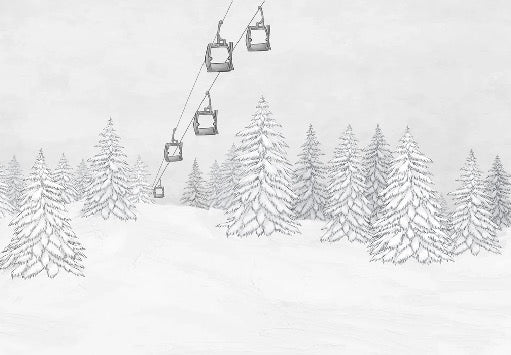 Black & white gondola mountain wallpaper