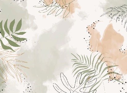 Panoramic vegetal watercolor wallpaper