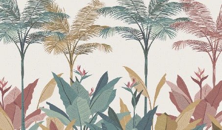 Colorful jungle panoramic wallpaper