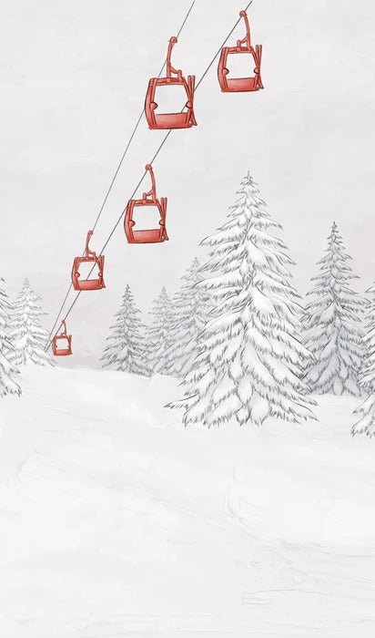 Red gondola mountain wallpaper