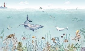 Panoramic sea life wallpaper