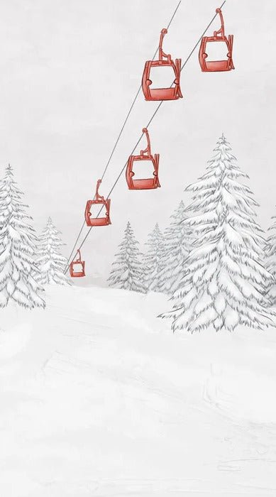 Red gondola mountain wallpaper