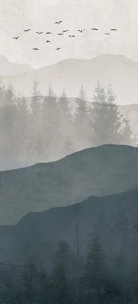 Black and white panorama nature wallpaper