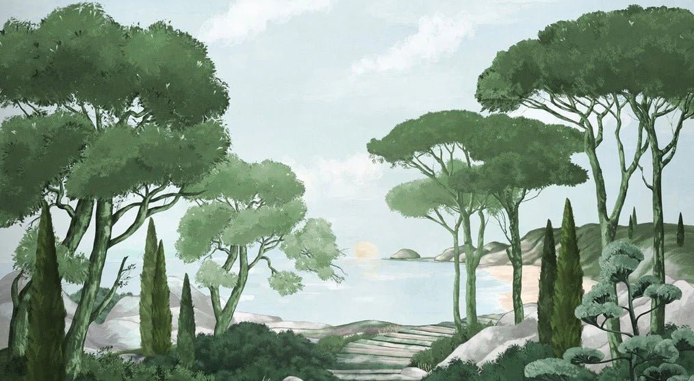 Stroll in the calanques wallpaper green