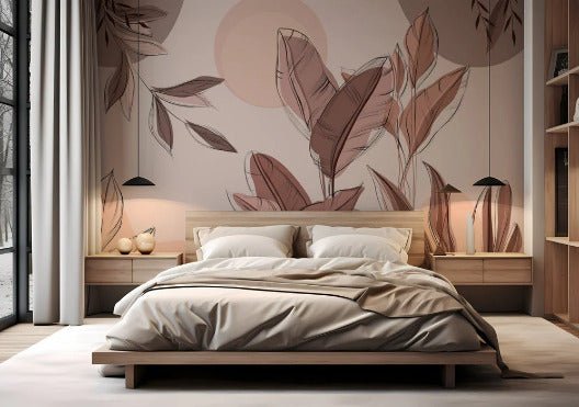 Graphic plant panorama wallpaper