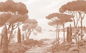 Wallpaper stroll in the calanques terracotta