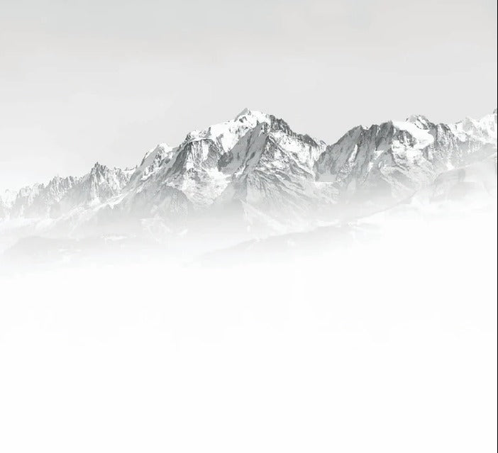 Mont Blanc in the mist black and white wallpaper