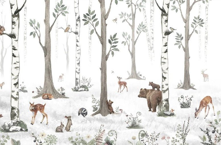 Spring forest animals wallpaper