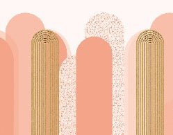 Graphic art deco wallpaper in pink