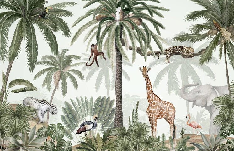 Children's wallpaper peaceful jungle