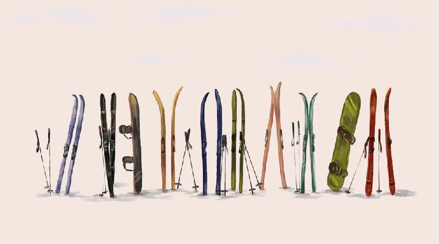 Beige colored skis wallpaper