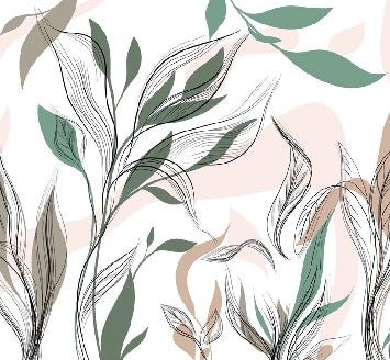 Graphic flower panoramic wallpaper