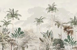 Panoramic jungle eden green wallpaper