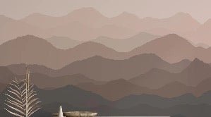 Panoramic dunes terracotta wallpaper
