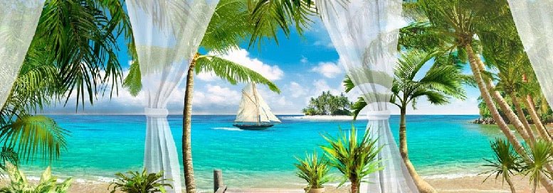 Windows Sea bathroom wallpaper