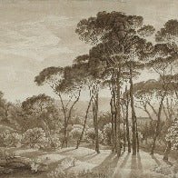 Panoramic amber Italian landscape wallpaper