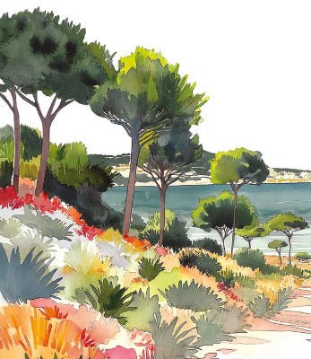 Panoramic summer air wallpaper