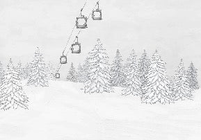 Black and white mountain cable car wallpaper
