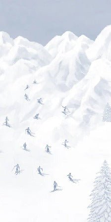 Blue skiers mountain wallpaper