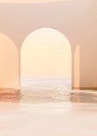 Panoramic sunset arch design wallpaper