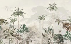 Green jungle eden panoramic wallpaper